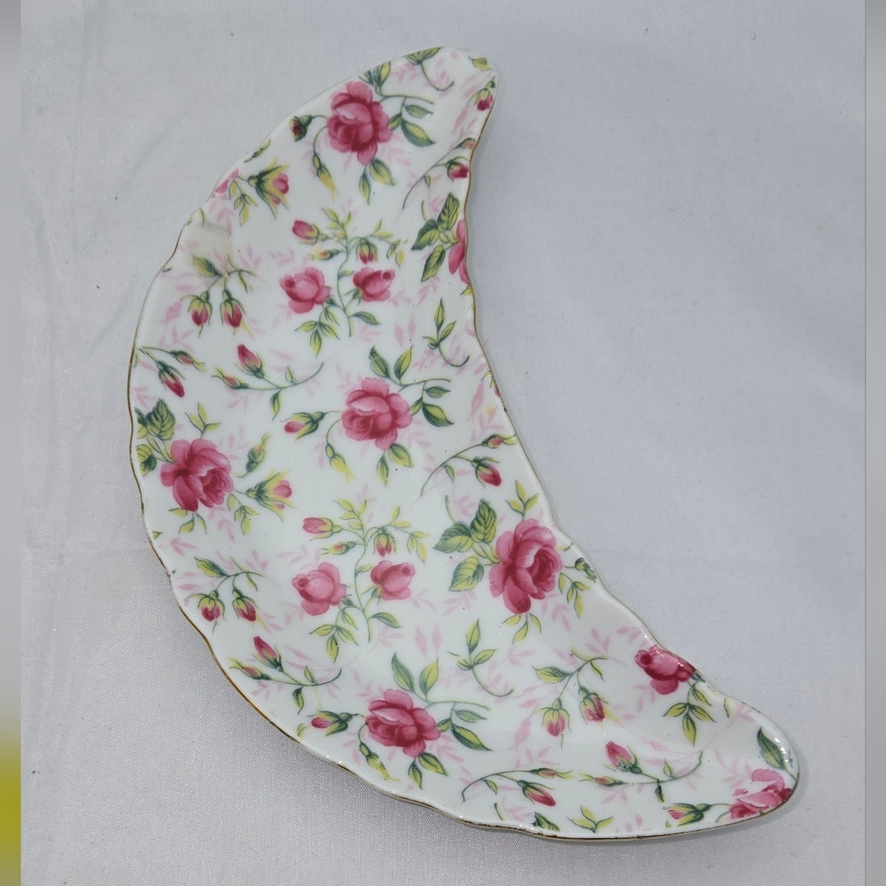 Lefton China handpainted rose trinket dish